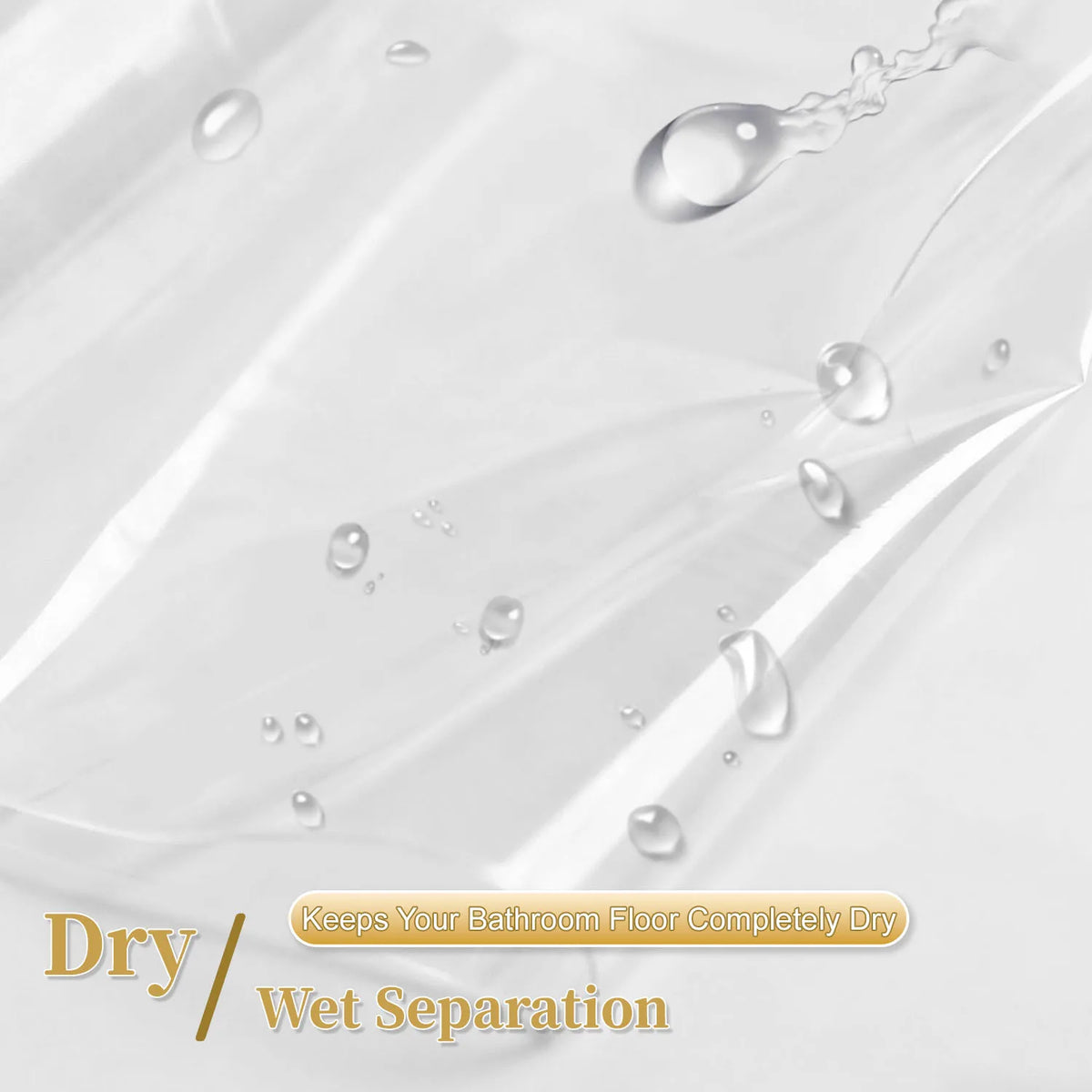 rideau douche transparent moderne rayures horizontales respectueux l'environnement opacité