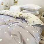 housse couette polyester 150x200cm rayures cœurs géométrique moderne chambre maisonversible minimaliste