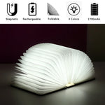 lampe led pliable forme livre bois naturel blanc moderne minimaliste clips magnétiques 5v usb