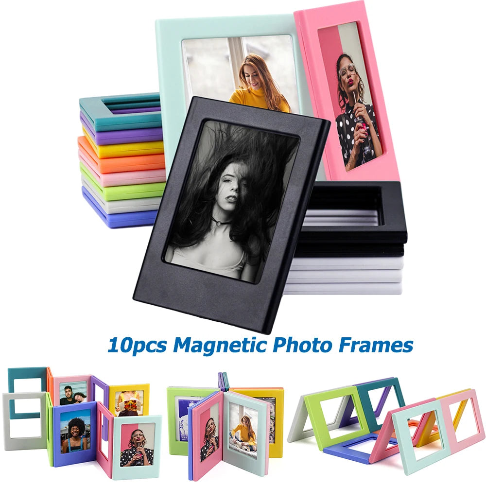 cadres photo magnétiques bleu clair rose noir blanc vert orange gris jaune modernes minimalistes