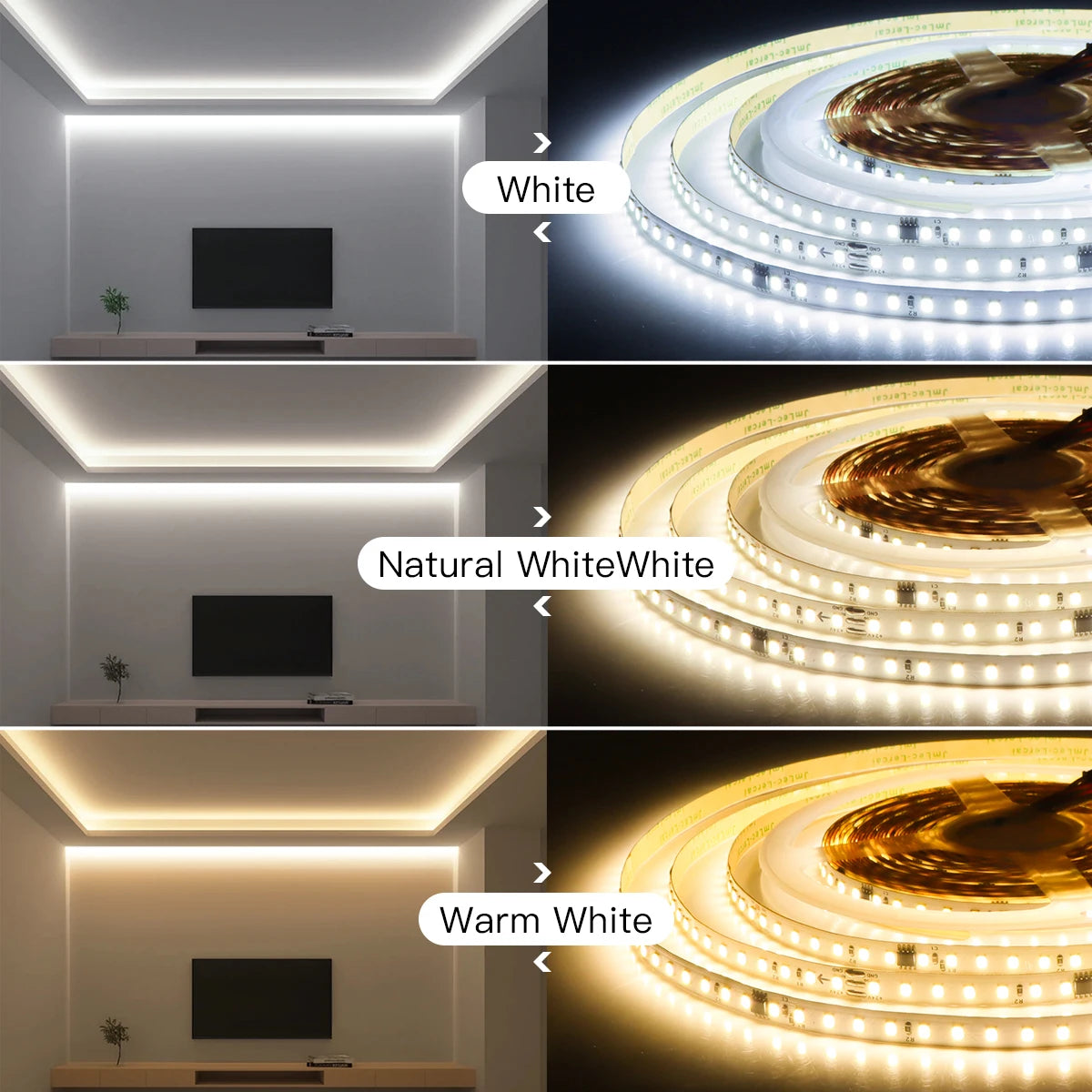 ruban led 120 led blanc blanc chaud blanc naturel adhésif moderne adaptable contrôleur batterie