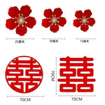 décoration mariage fleurs 3d noeud papillon symbole double bonheur happy wedding adhésif traditionnel asiatique