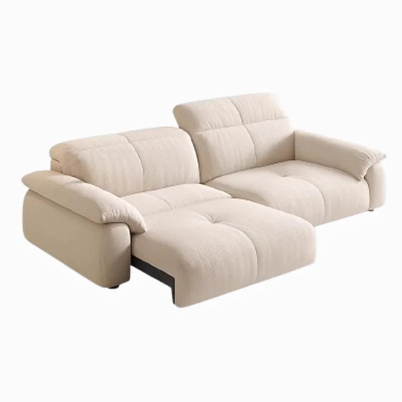 canapé lit moderne convertible beige oreillers 196x160x98cm tissu composite sponge down adjustable