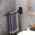 porte serviettes double barre argenté noir moderne adhésif vis inoxydable minimaliste