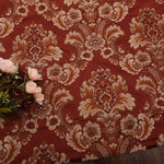 tissu polyester floral brocart beige marron bleu clair classique élégant hautement absorbant opaque mètre