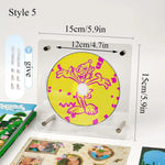 cadre photo moderne transparent clips acrylique photos chats fleurs roses