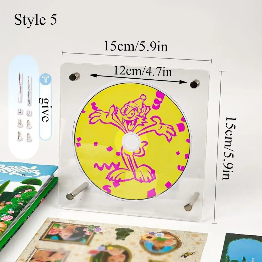 cadre photo moderne transparent clips acrylique photos chats fleurs roses