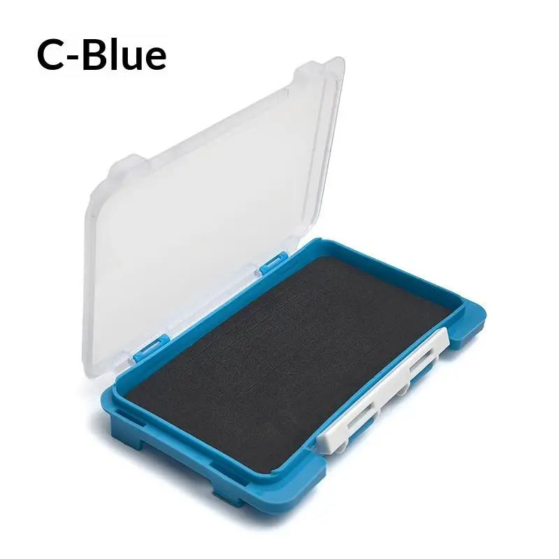 boîte rangement bijoux gris noir bleu jaune orange texture tissu moderne clips sécurité