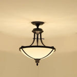 lampe vintage classique noir motif floral doré opale éclairage quotidien led e27