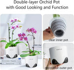 pots orchidées modernes blancs transparents 15cm 12cm 10cm aircone racines rebondissement