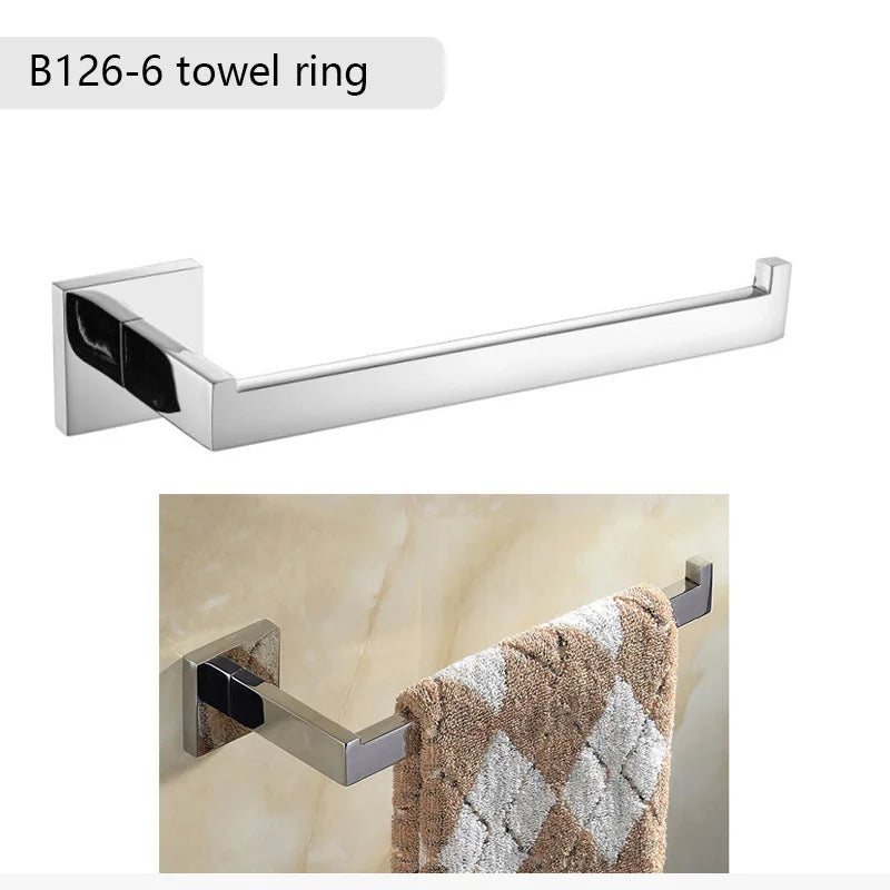 accessoires salle bain chrome modernes porte serviettes mural vis fixés ensemble quincailleries