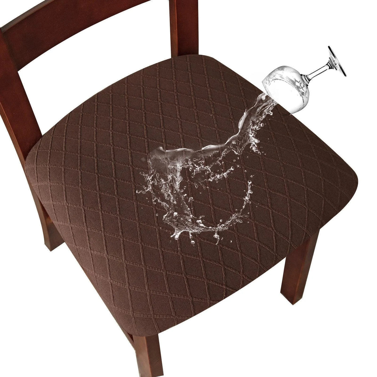 housse chaise imperméable amovible lavable polyester motif carreaux gris noir rouge marron moderne