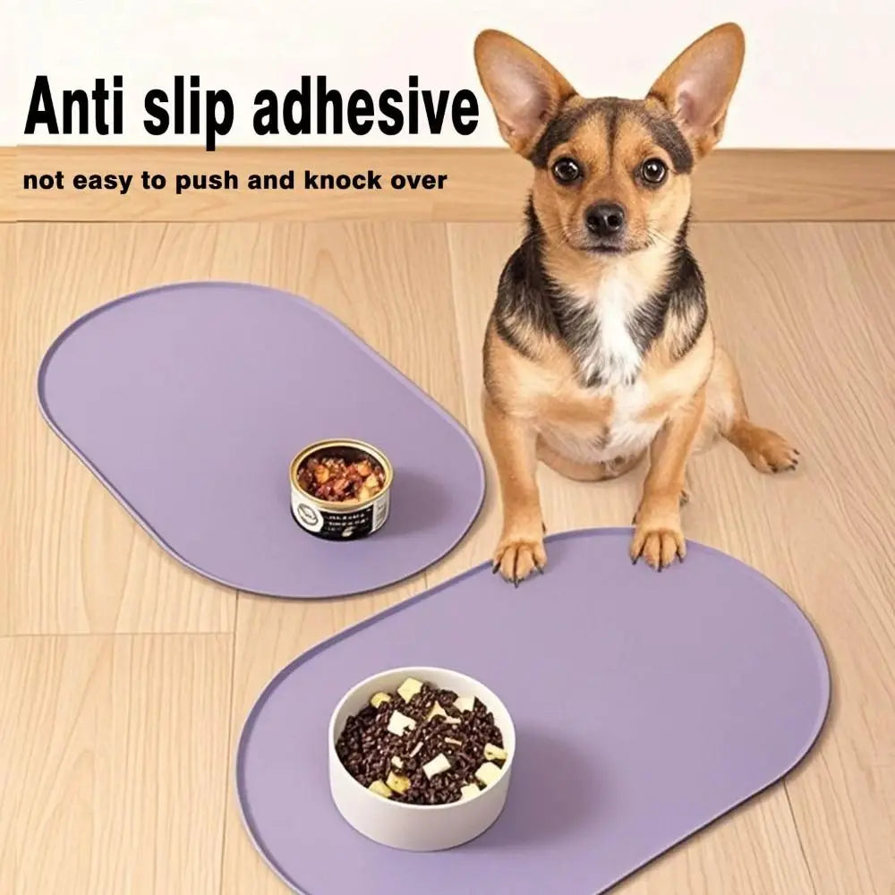 tapis alimentation animaux silicone durable antidérapant imperméable sans BPA rose violet moderne adhésif