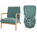 housse fauteuil élastique polyester vert motif géométrique moderne élastiques inclusion fermeture glissière