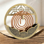 brûleur d'incens aromathérapie spirale décorative métal motifs gravés asiatique traditionnel décoration maison