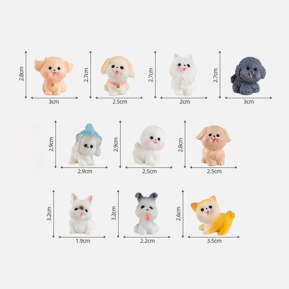 ornement jardin chien figurine résine mignonne cartoon blanc gris Jaune