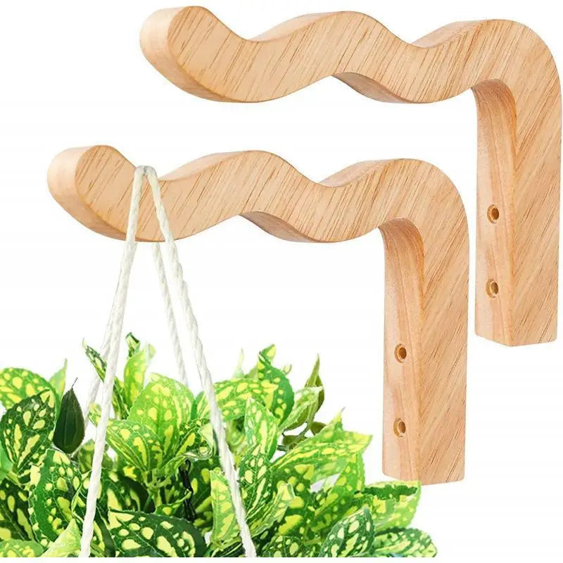 supports muraux bois naturel suspension plantes décoration minimaliste moderne fixations vis