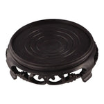 support pot noir gravé motifs classiques pots fleurs résistance corrosion