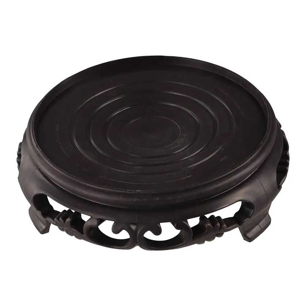 support pot noir gravé motifs classiques pots fleurs résistance corrosion