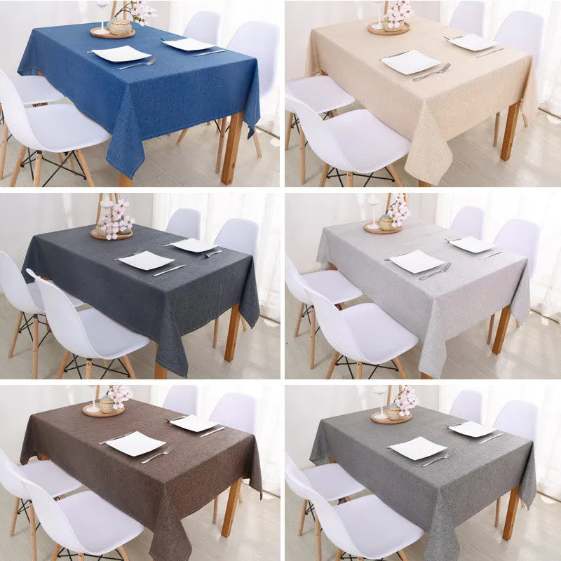nappe rectangulaire lin imperméable moderne table manger beige bleu marine gris printemps été automne