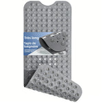 tapis bain antidérapant gris texture bulles massage ventouses salle bain grande taille