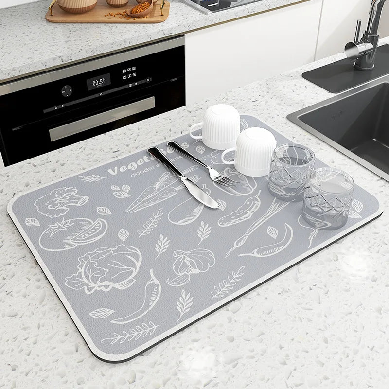 tapis cuisine moderne absorbant fleur legume deco adhésif 20cm 30cm 30cm 40cm 50cm 40cm
