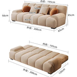 canapé moderne tissu composite couleur beige clair oreillers orange blanc livré kit assemblez vous