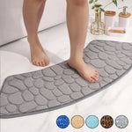 tapis bain moderne gris texture cailloux antidérapant salle bain 30cm 60cm 40cm 100cm