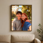 décoration murale personnalisée portraits animés famille mariage animaux illustration cadre photo maison