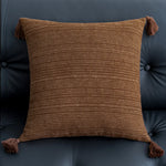 housse coussin polyester géométrique beige marron nordique contemporain adhésif tassel decoration intérieur voiture