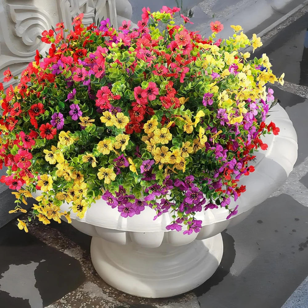 plantes artificielles fleurs multicolores modernes extérieur intérieur décoration maison chambre événement festive