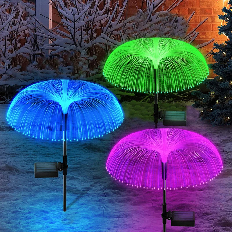 lumière solaire moderne fibre vert bleu rose jardin extérieur autoinstallation led ip65