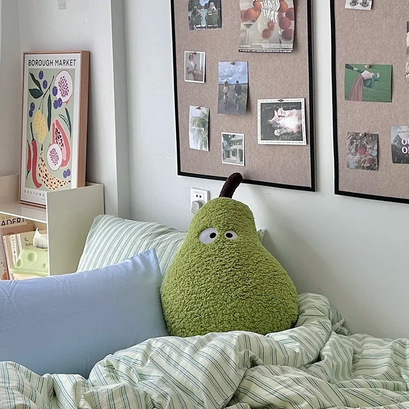 oreiller doux moelleux coussin peluche vert olive contemporain mignon décoration literie chambre fille