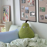 oreiller doux moelleux coussin peluche vert olive contemporain mignon décoration literie chambre fille