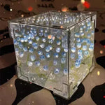 veilleuse cube transparent tulipes lumineuses moderne clips fixation chambre coucher lumière artisanale