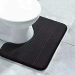 tapis toilette salle bain gris noir rouge rayures horizontales microfibre antidérapant moderne adhésif rapide