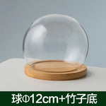 boule verre transparent socle bois décoration d'intérieur moderne objet d'exposition moderne