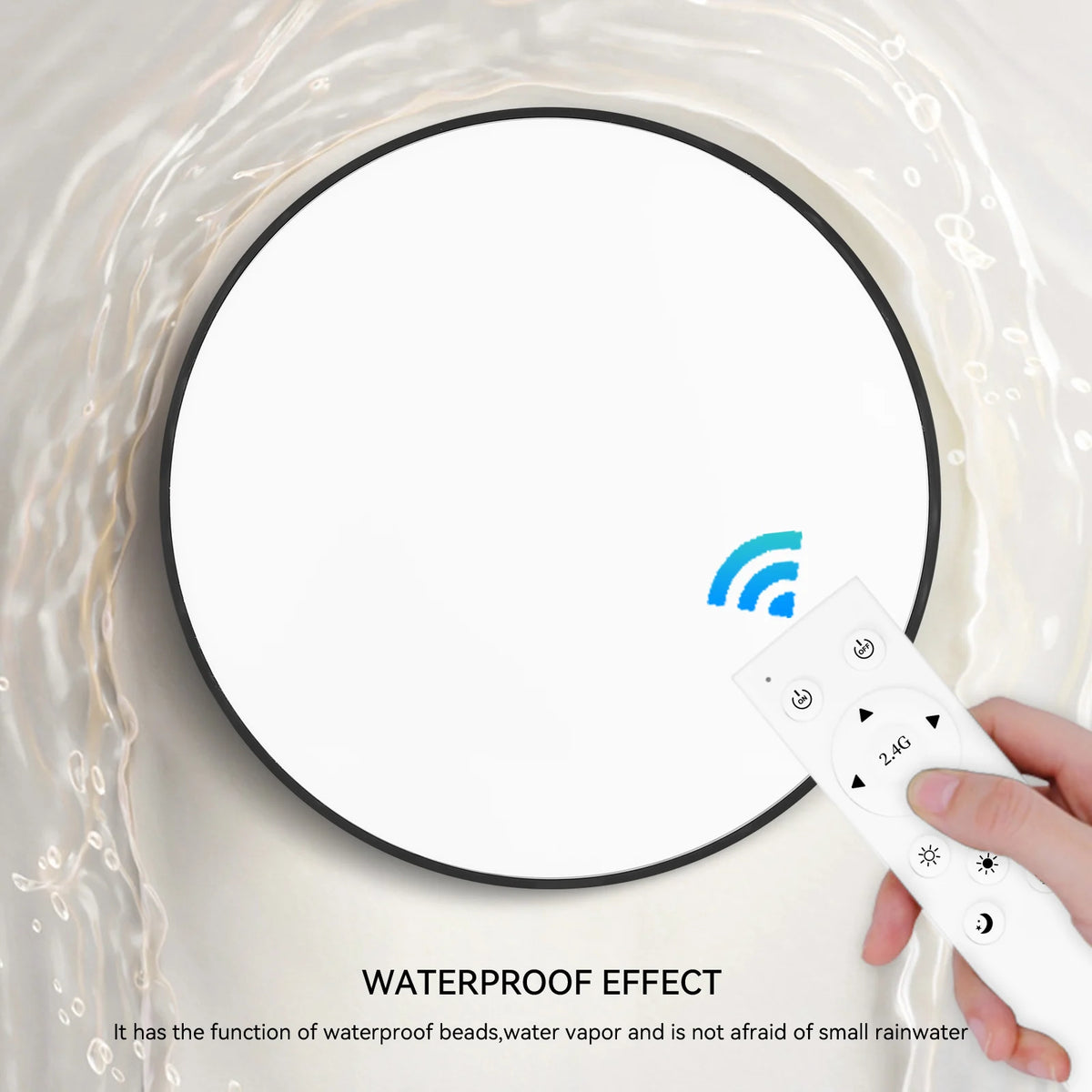 Lampe LED intelligente moderne blanc ronde télécommande fonction nuit dimmable réglage couleur sélection luminosité