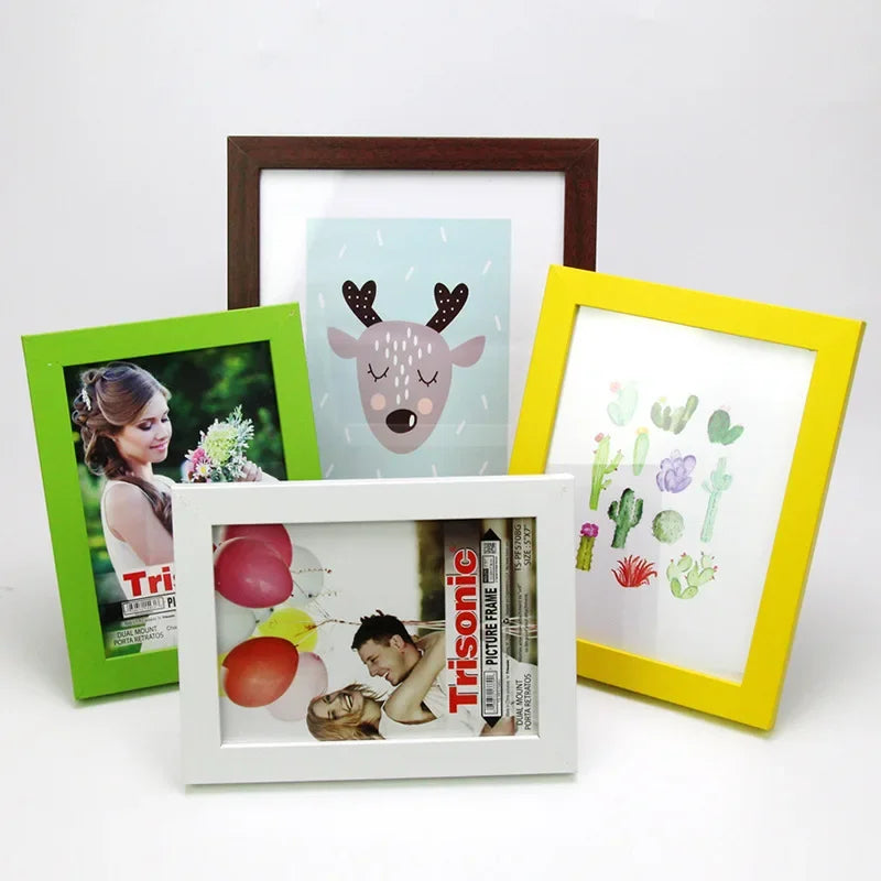 cadres photo modernes transparents couleurs vives noir marron vert jaune rose simple