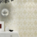 papier peint floral relief classique beige blanc rose ciel jaune