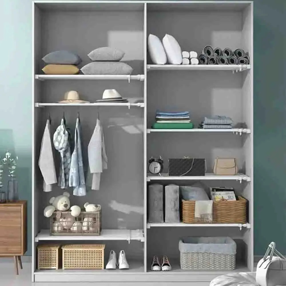 étagères rangement blancs perforées modernes clips fixation rangement armoire cuisine salle bain adjustable