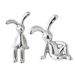 figurines lapin argentées moderne minimaliste décoration intérieure métal poli simple ornement maison