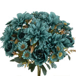 bouquets fleurs artificielles rose turquoises intérieur mariage décoration maison vases différents vintage floral