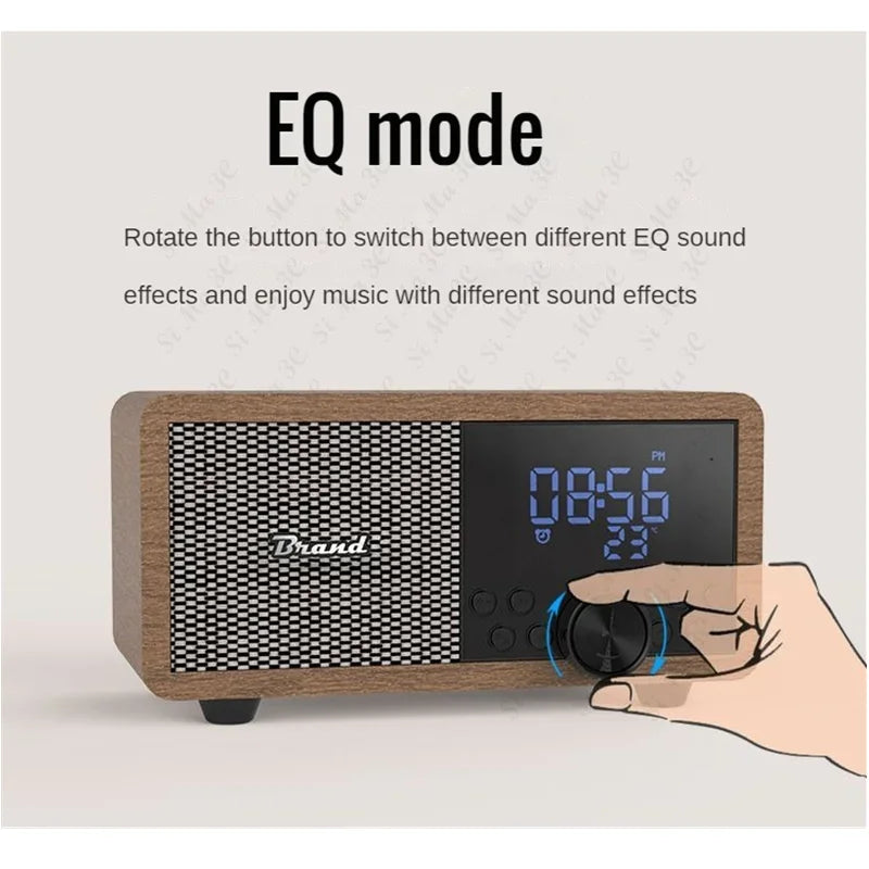 Radio réveil bois en fonctionnement avec connexion Bluetooth