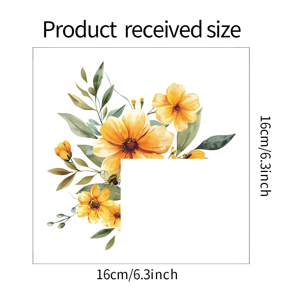 autocollant mural décoration plante fleur verte feuille moderne chambre salon pvc blanc