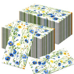 serviettes papier jetables fleurs bleues jaunes salle bain festives motifs floraux noël