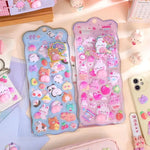 sticker kawaii animal fruit mignon adhésif rose blanc ours chat lapin fleur cœur jeunes
