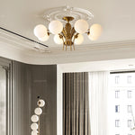 lustre élégant or feuilles stylisées 68cm diamètre 32cm hauteur ampoules e14