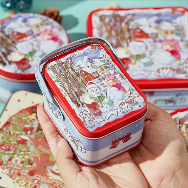 boîte biscuits blanc rose bleu vintage lapins mignons fleurs rubans anniversaire fête portable