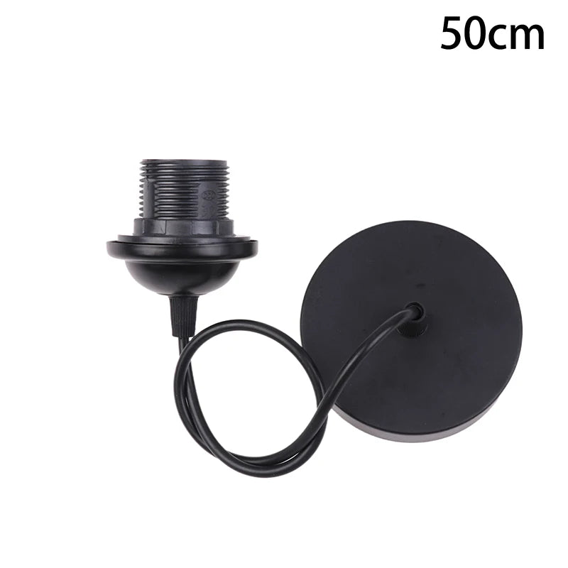 support lampe suspendue moderne minimaliste noir blanc rond lisse 50cm 80cm 120cm 200cm